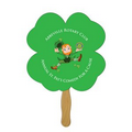 Digital Clover Fast Fan w/ Wooden Handle & Front Imprint (1 Day)